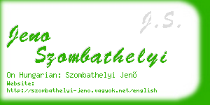 jeno szombathelyi business card