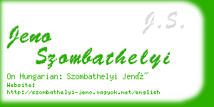 jeno szombathelyi business card